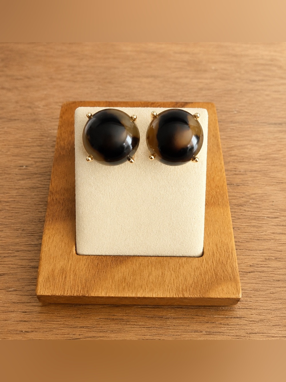 kate spade Tortoiseshell Stud Earrings with Gold Accents - Brown